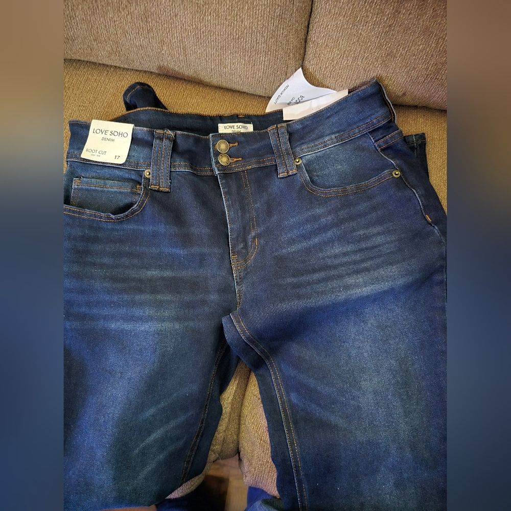 Love Soho Women's Indigo Boot Cut Jeans